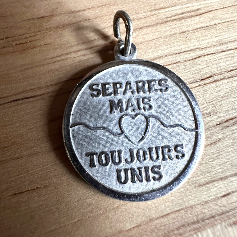 Vintage Beau Sterling "Separated But Always Together" Bilingual Charm French